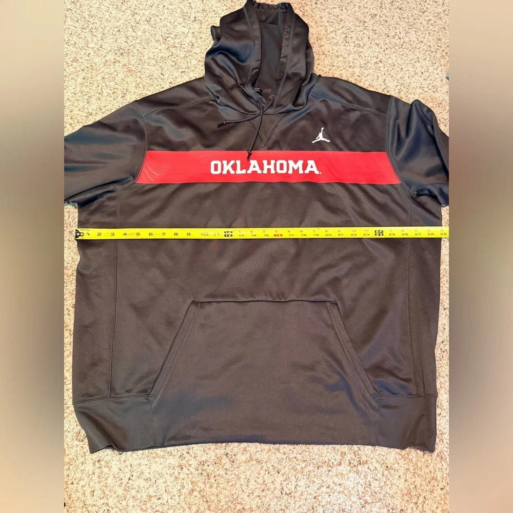 Jordan Oklahoma Sooners Therma Fit Hoodie Charcoal Gray Red Men’s XXL Pullover